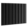 A black upholstered wall panel with vertical ridges, presented against a white background. Produktbild-Vorschau