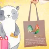 Mr. & Mrs. Panda Tote Bag Hahn Korn - Braun Pastell - Produktbild-Vorschau 2