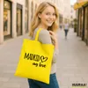 Huuraa Jutebeutel Madrid my love 10 Liter Yellow Baumwolle Produktbild-Vorschau 2
