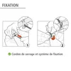 Illustrations showing how to attach a cord and fixing system. Náhled obrázku produktu