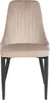 A front view of a beige velvet dining chair with black legs. Produktbild-Vorschau