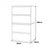 A line drawing of a two-tier shoe cabinet with dimensions indicated. Voir les images du produit