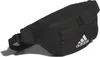 A black Adidas waist bag is shown against a white background. Voir les images du produit