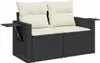 11-tlg. Garten-Sofagarnitur mit Kissen Schwarz Poly Rattan Produktbild-Vorschau 3