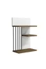 A modern wall shelf with white and wood-grain finishes. Produktbild-Vorschau