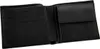 An open black leather wallet with card slots and a coin pocket. Produktbild-Vorschau