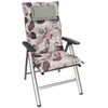 A high-quality studio shot of a garden chair cushion with a watercolor-like print of stones and leaves. Produktbild-Vorschau