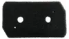 A black foam filter with two circular holes. Produktbild-Vorschau
