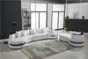 Leder Sofa Ecksofa Wohnlandschaft Rund Couch Sitz Polster Produktbild-Vorschau 10