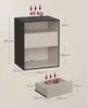 A diagram showing the dimensions and weight capacity of a nightstand with a drawer. Produktbild-Vorschau