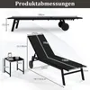 Leżak COSTWAY z stolikiem, leżak ogrodowy z regulowanym Podgląd zdjęcia produktu 3