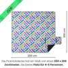 A flat lay of a picnic blanket with dimensions and capacity information. Náhled obrázku produktu