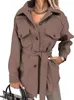 ASKSA Women's Single Breasted Shirt Jacket Long Sleeve Produktbild-Vorschau 2