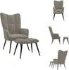 vidaXL Relaxsessel mit Hocker Hellgrau Samt -  Sessel Produktbild-Vorschau 1