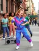 80er-Kostüm für Kinder Jogginganzug blau-pink - 116 (5-6 Produktbild-Vorschau 5