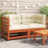 vidaXL Garten-Ecksofas mit Kissen 2 Stk. Wachsbraun Produktbild-Vorschau 2