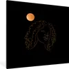 MuchoWow® Gerahmtes Poster Frau - Mond - Strichzeichnung - Produktbild-Vorschau 1