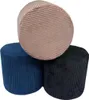 Pufa POSO sztruksowa 40x40 cm tapicerowana okrągła miekkie Podgląd zdjęcia produktu 4