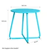 Homestyle4u Beistelltisch Gartentisch Blau Metall Tisch Produktbild-Vorschau 3
