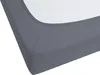 A close-up view of the corner of a dark gray fitted sheet. Náhľad obrázku produktu