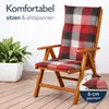 BURI Hochlehner Auflagen 117x49x6 cm - wetterfeste Produktbild-Vorschau 3