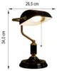 LED Tischleuchte, Bankerlampe, Metall schwarz gold, H 34 cm Produktbild-Vorschau 7
