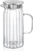 WILMAX 1000 ml geriffelter Glaskrug mit Deckel für Produktbild-Vorschau 1