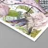 Poster - Poster ohne Rahmen - Vogel Schmetterling Blume - Produktbild-Vorschau 2