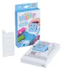 The image shows the packaging and contents of a DIY Marky textile and school marker set. Podgląd zdjęcia produktu