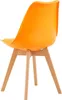 A single orange chair with wooden legs, shown from the back. Voir les images du produit