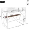 Lit mezzanine 90x200 cm avec éclairage LED, bureau, Voir les images du produit 7