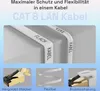 hb-digital CAT 8.1 Netzwerkkabel flach 3m RJ45 LAN Kabel Produktbild-Vorschau 4