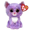 A plush toy cat with large glittery eyes and a white chest, sitting against a white background. A red heart-shaped tag with the TY Beanie Boos logo is attached to its ear. Produktbild-Vorschau