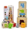 VIGA Drevená vzdelávacia pyramída Montessori, triedič, Náhľad obrázku produktu 1
