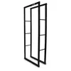 A black metal firewood rack shown from a diagonal angle against a white background. Produktbild-Vorschau