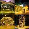 Collage of four images showing outdoor decorative lighting in various settings. Voir les images du produit