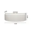A white reception desk with dimensions indicated by text overlays. Anteprima dell’immagine prodotto