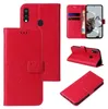 Multiple views of a red flip phone case with floral embossed design. Produktbild-Vorschau