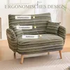 A green and white striped armchair with labels indicating ergonomic support points. Anteprima dell’immagine prodotto