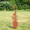 UNUS Gartenstecker aus Edelrost Metall Spaten Lilien 75x17 Produktbild-Vorschau 2