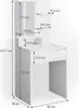 A diagram showing the dimensions of a white vanity table. Produktbild-Vorschau
