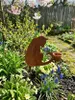 Gatto decorazione giardino metallo ruggine per vaso di Anteprima dell’immagine prodotto 4