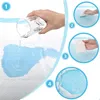 A series of images demonstrating the absorbency of pet training pads. Produktbild-Vorschau