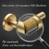 Close-up of a gold door handle with a magnifying glass highlighting its surface texture. Produktbild-Vorschau