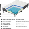 A cutaway diagram of a mattress showing its internal layers and construction, with numbered labels pointing to different components. Voir les images du produit