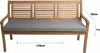 A wooden bench with a gray cushion, with dimensions indicated by text overlays. Produktbild-Vorschau