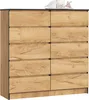 Komoda AKORD K120 Dąb Craft 120 cm 10 szuflad kolor Dąb Podgląd zdjęcia produktu 1