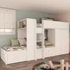Lit superposé blanc avec armoire et tiroirs 1277 Voir les images du produit 2