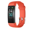 A close-up studio shot of an orange smart watch against a white background. Voir les images du produit