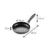 A frying pan with dimensions indicated by lines and text. Produktbild-Vorschau